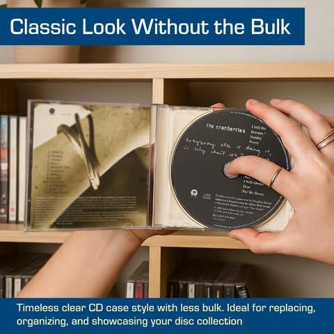 image:imageBCW Clear CD Jewel Cases 10 Pack Standard Single Disc Replacement Cases Classic CD Storage Case Durable Polystyrene Panels10 Pack