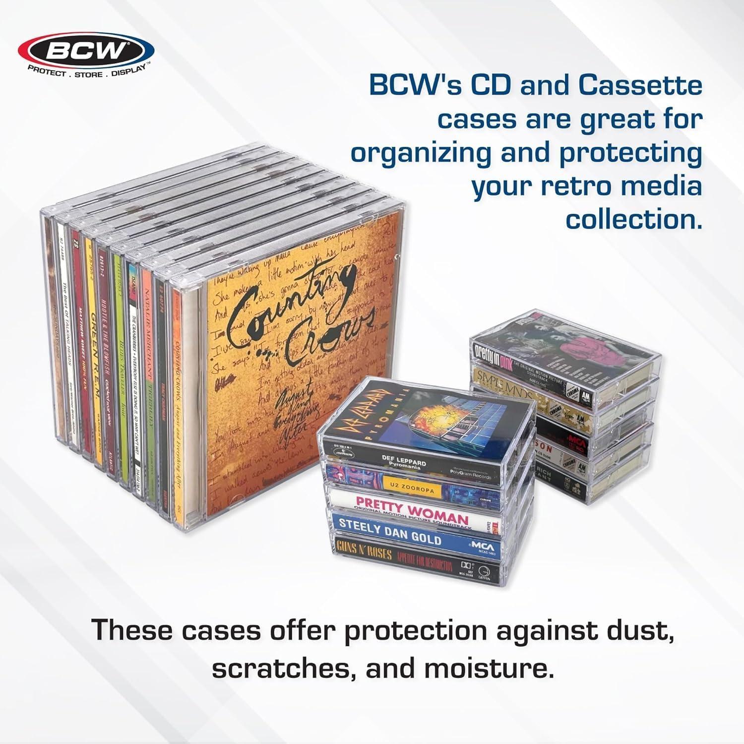 image:imageBCW Clear CD Jewel Cases 10 Pack Standard Single Disc Replacement Cases Classic CD Storage Case Durable Polystyrene Panels20 Pack