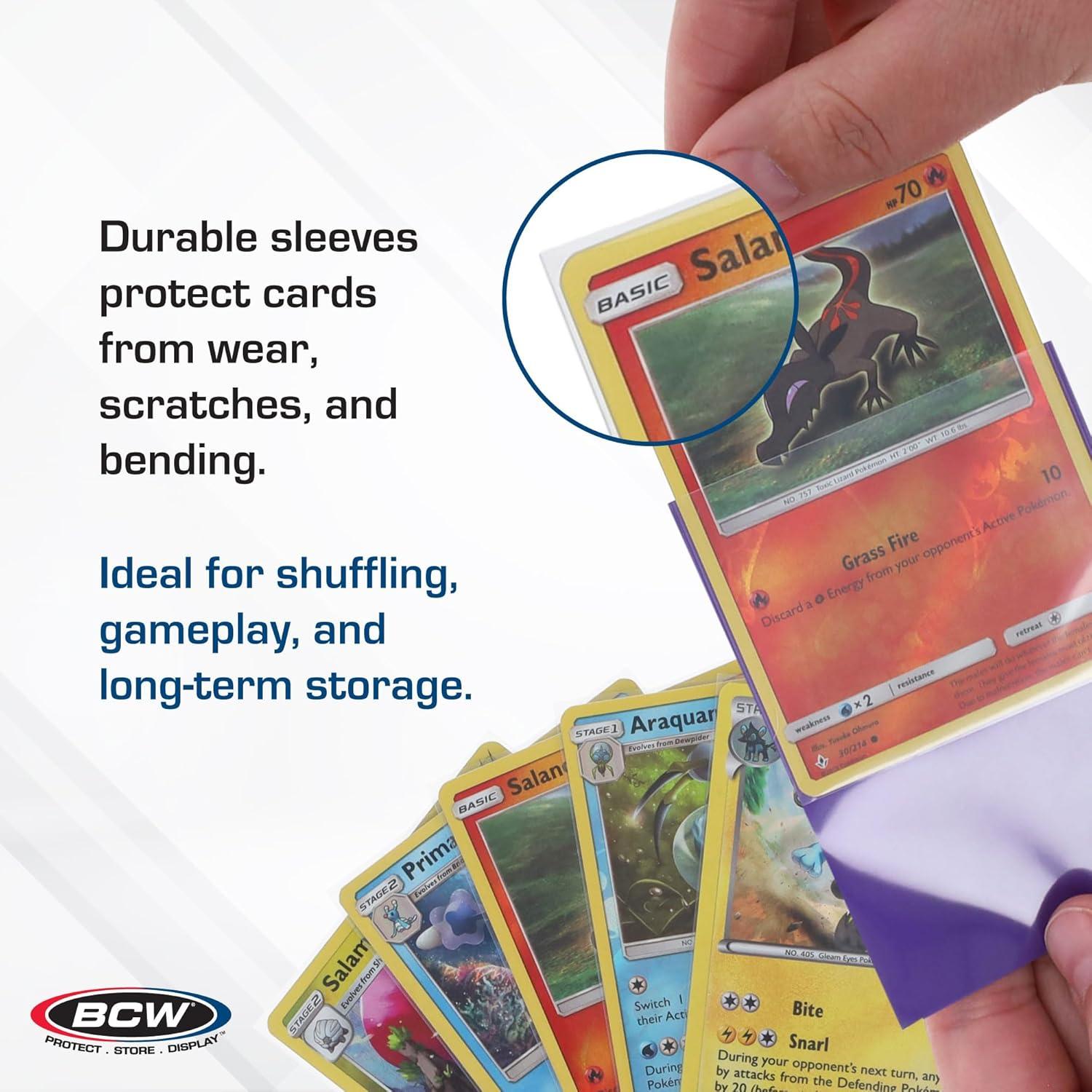 image:imageBCW Sideloading Inner Card Sleeves 100ct 89mm x 64mm Archival Quality Card Protection Fits Inside Standard Sleeves Clear Sleeves Double Protection