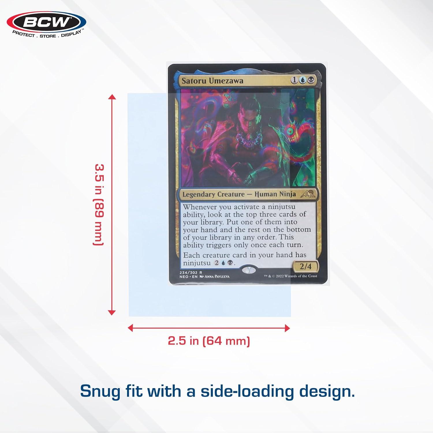 image:imageBCW Sideloading Inner Card Sleeves 100ct 89mm x 64mm Archival Quality Card Protection Fits Inside Standard Sleeves Clear Sleeves Double Protection