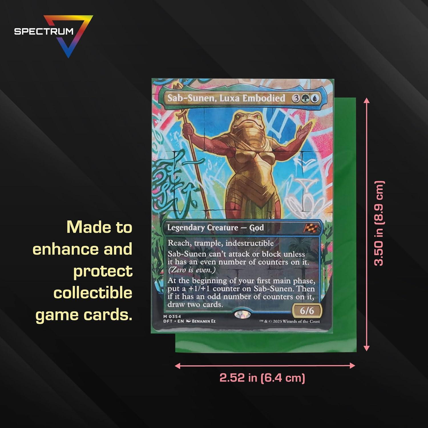 image:imageBCW Spectrum Green Chroma Inner Card Sleeves 100 Pack AcidFree Archival Quality Protection Perfect Fit Sleeves for MTG Pokemon DualSided GlossyClearGreen