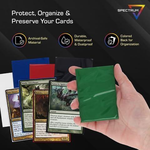 image:imageBCW Spectrum Green Chroma Inner Card Sleeves 100 Pack AcidFree Archival Quality Protection Perfect Fit Sleeves for MTG Pokemon DualSided GlossyClearGreen