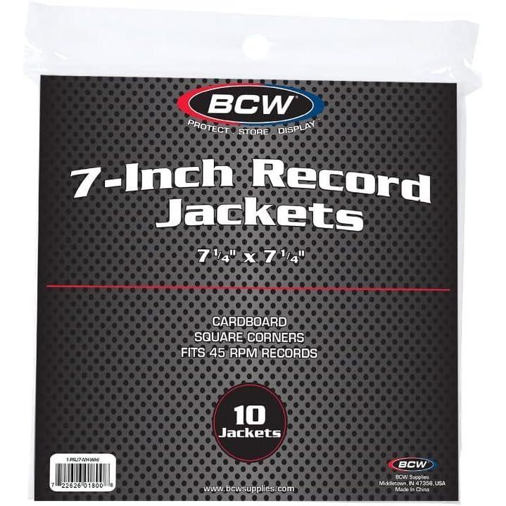 image:imageBCW 7 Inch Record Paper Jacket  No Hole  White 10 CT  Heavy 20Point Cardboard Jacket Covers  Perfect for 45 RPM Record Protection and Storage  Archival Quality Record JacketsWhite