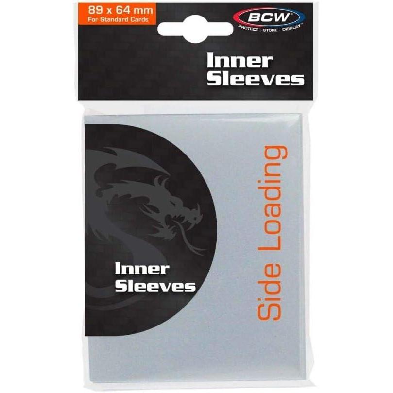 image:imageBCW Sideloading Inner Card Sleeves 100ct 89mm x 64mm Archival Quality Card Protection Fits Inside Standard Sleeves Clear Sleeves Double Protection