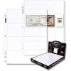 BCW Pro 4-Pocket Currency Sleeves Pages -30 ct | Fits 6 1/2″ x 2″ Bills | 1½” x 2¾” Label Pocket for Each Bill | Acid-Free, Archival Quality | Fits Standard 3-Ring Binders | High-Clarity Polypropylene