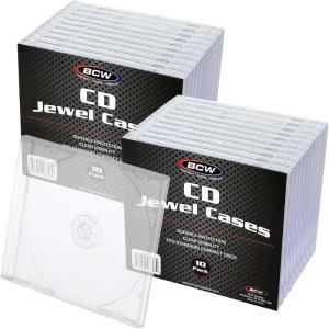 BCW Clear CD Jewel Cases – 10 Pack | Standard Single Disc Replacement Cases | Classic CD Storage Case | Durable Polystyrene Panels(20 Pack)