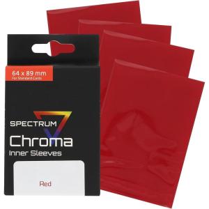 BCW Spectrum Green Chroma Inner Card Sleeves | 100 Pack | Acid-Free Archival Quality Protection | Perfect Fit Sleeves for MTG, Pokemon | Dual-Sided Glossy-Clear(Red)