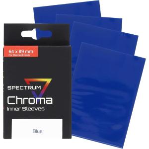 BCW Spectrum Green Chroma Inner Card Sleeves | 100 Pack | Acid-Free Archival Quality Protection | Perfect Fit Sleeves for MTG, Pokemon | Dual-Sided Glossy-Clear(Blue)