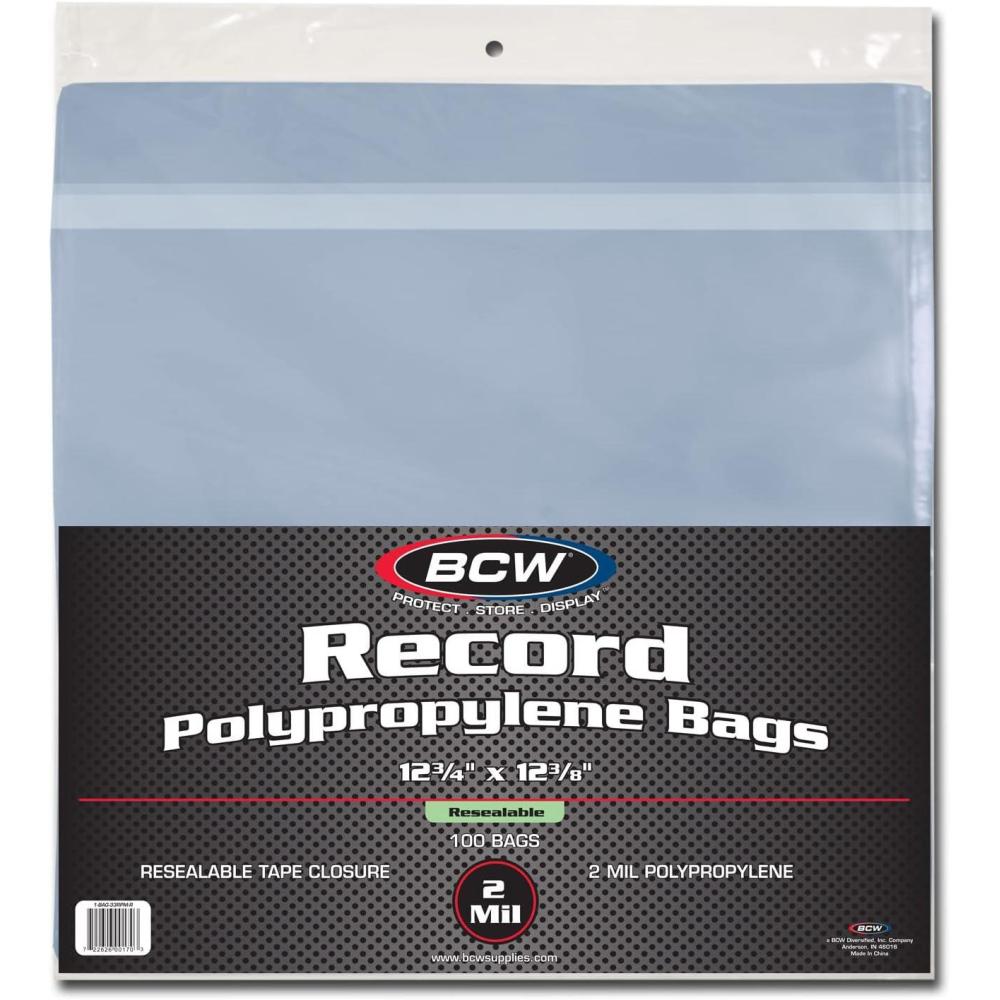 image:imageBCW Resealable 33 RPM Record Bags Snug Fit Crystal Clear Archival Safe Vinyl LP Sleeves with Resealable Adhesive Flap Holds Single amp Double LPs PolypropyleneClassic Fit