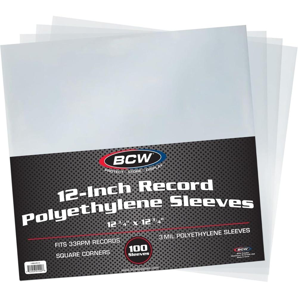 image:imageBCW Vinyl Record Sleeves  200Pack for 12 LPs  ArchivalQuality Vinyl Protective Sleeves for Single amp Double Albums100 Pack