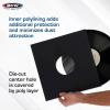 BCW 12-Inch Vinyl LP Record Sleeves – 50 Pack | White Polylined Inner Protective Sleeves with Center Hole for Vinyl Records | Acid-Free, Scratch Resistant | Ideal for DJs and Collectors(Black)