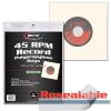 BCW Resealable 7-Inch Vinyl Record Bags – 100 Pack | Archival Safe Polypropylene Sleeves for Single LPs | Acid-Free with Resealable Strip & Flap | 45 RPM Record Protective Sleeves