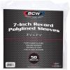 BCW 7-Inch Vinyl Record Sleeves – 50 Pack | Black Polylined Inner Sleeves with Center Hole | Acid-Free, Scratch-Resistant Protection for DJs & Vinyl Collectors(White)