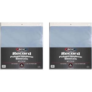 BCW 33 RPM Record Sleeves – 100 ct | Polypropylene Vinyl Record Outer Sleeves | 2 mil Thickness | Vinyl Record Album Protectors(200 Pack)