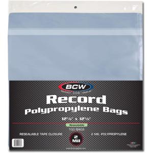 BCW Resealable 33 RPM Record Bags – Snug Fit, Crystal Clear | Archival Safe Vinyl LP Sleeves with Resealable Adhesive Flap | Holds Single & Double LPs | Polypropylene(Snug Fit)