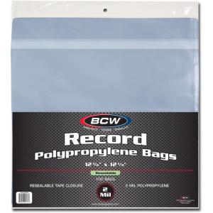 BCW Resealable 33 RPM Record Bags – Snug Fit, Crystal Clear | Archival Safe Vinyl LP Sleeves with Resealable Adhesive Flap | Holds Single & Double LPs | Polypropylene(Classic Fit)