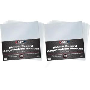 BCW Vinyl Record Sleeves | 200-Pack for 12″” LPs | Archival-Quality Vinyl Protective Sleeves for Single & Double Albums(200 Pack)