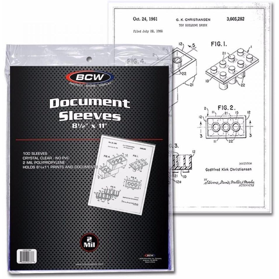 image:image1 Case of 1000 BCW 85X11 Document Sleeves