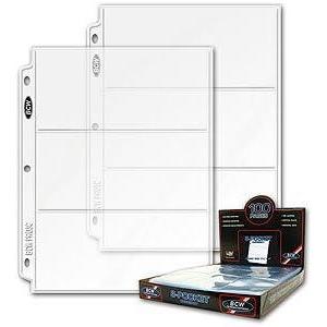 300 BCW Pro 3 Pocket Currency Pages ~ 3 BOXES