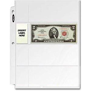 100 BCW Polypropylene 4 Pocket Coin Pages For Currency