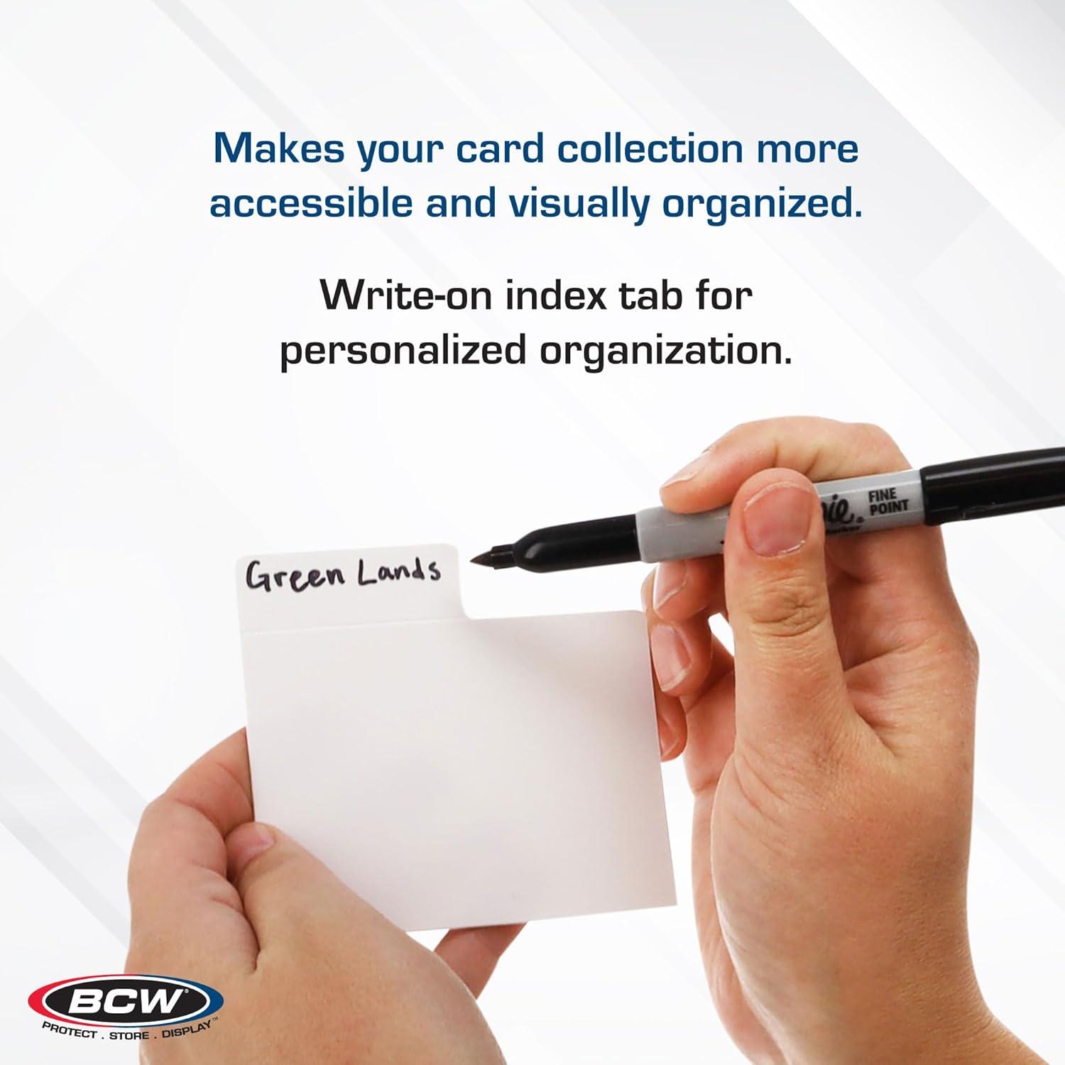 image:imageBCW Horizontal Trading Card Dividers 10 ct Archival Quality WriteOn Index Tab 3 1116 X 2 1116 Inches Fits Single Row Card Boxes Card Collection Organizer Dividers1
