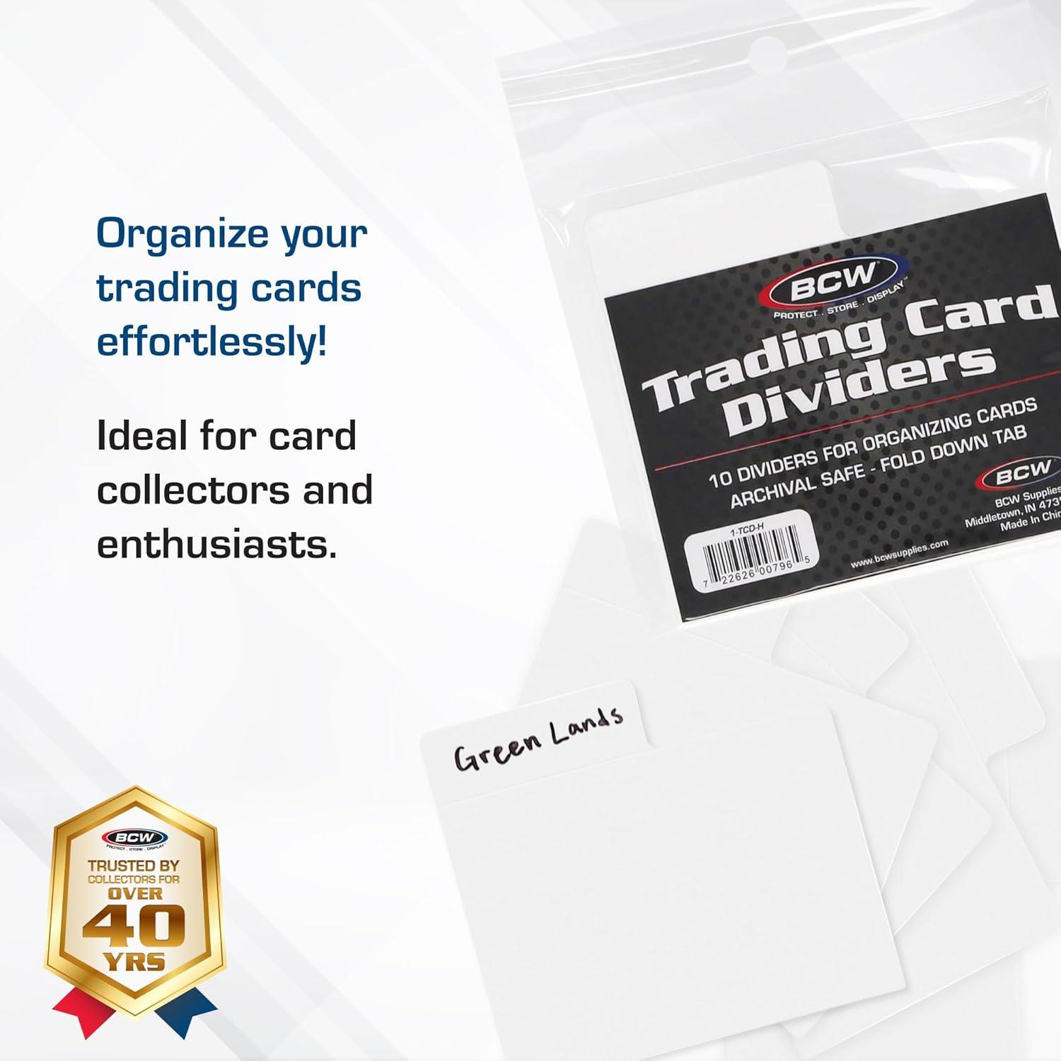 image:imageBCW Horizontal Trading Card Dividers 10 ct Archival Quality WriteOn Index Tab 3 1116 X 2 1116 Inches Fits Single Row Card Boxes Card Collection Organizer Dividers1