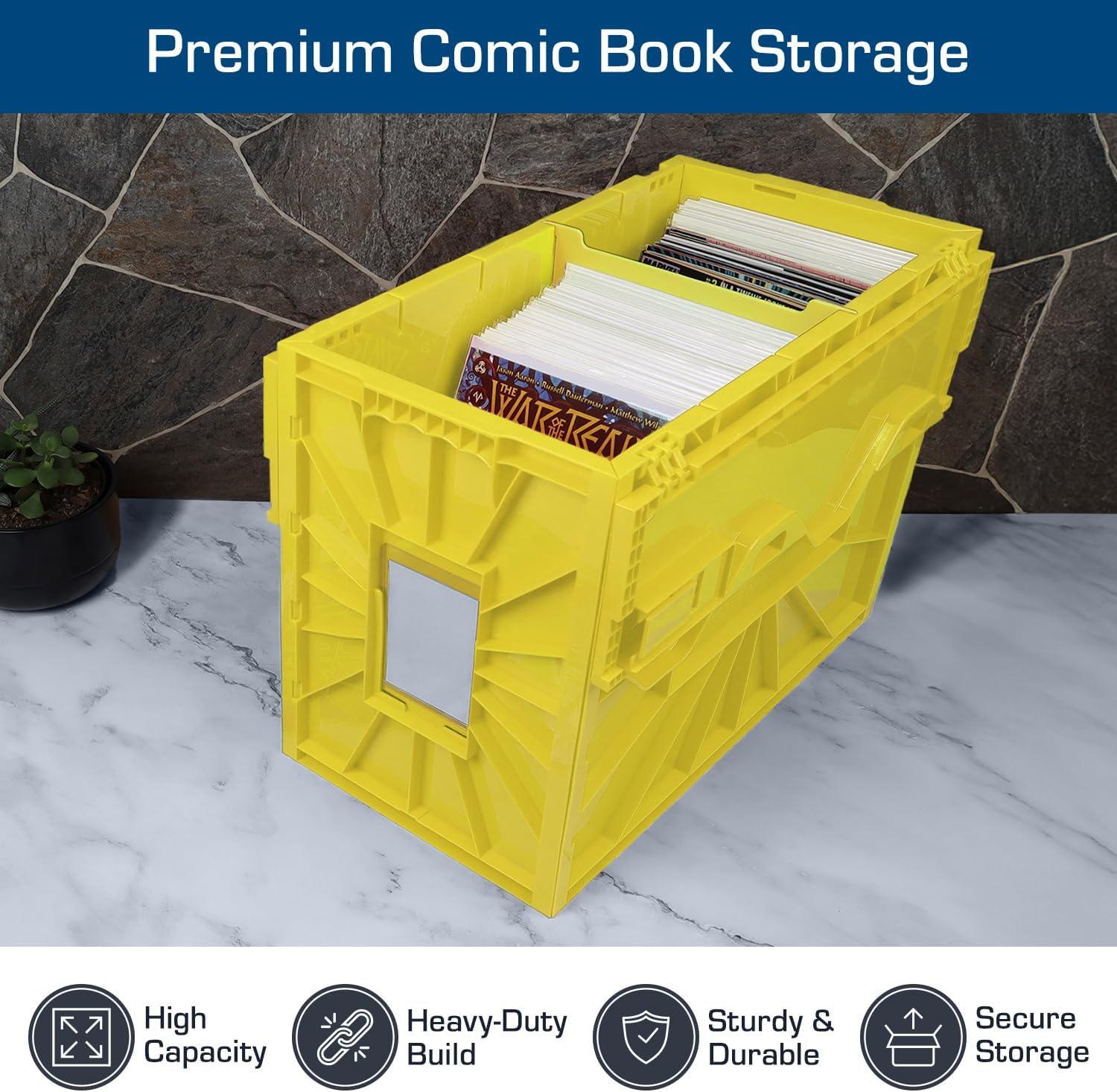 image:imageBCW Red amp Black Short Comic Book Bin Set Comic Book Storage Box Plastic Comic Box OrganizerBlack Yellow