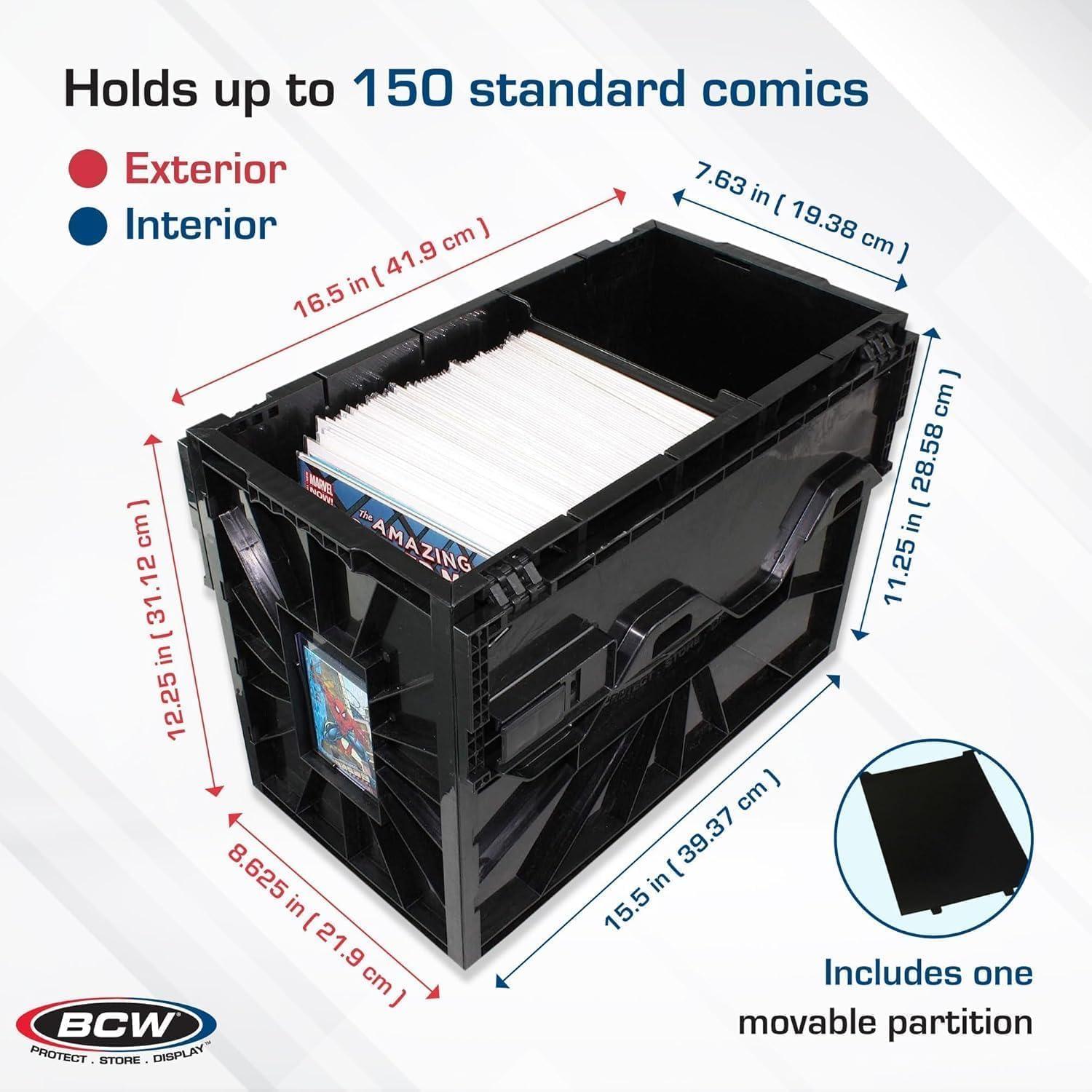 image:imageBCW Red amp Black Short Comic Book Bin Set Comic Book Storage Box Plastic Comic Box OrganizerBlack Yellow