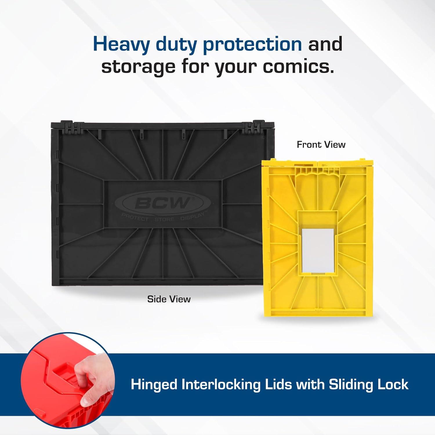 image:imageBCW Red amp Black Short Comic Book Bin Set Comic Book Storage Box Plastic Comic Box OrganizerBlack Yellow