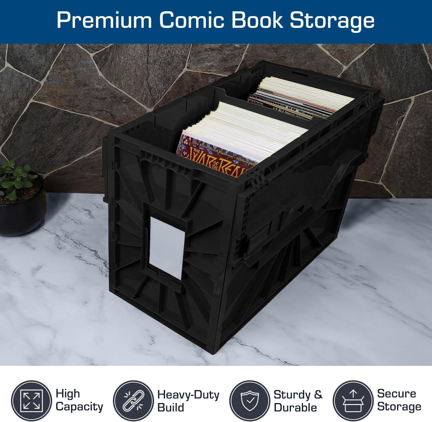 image:imageBCW Red amp Black Short Comic Book Bin Set Comic Book Storage Box Plastic Comic Box OrganizerRed Black