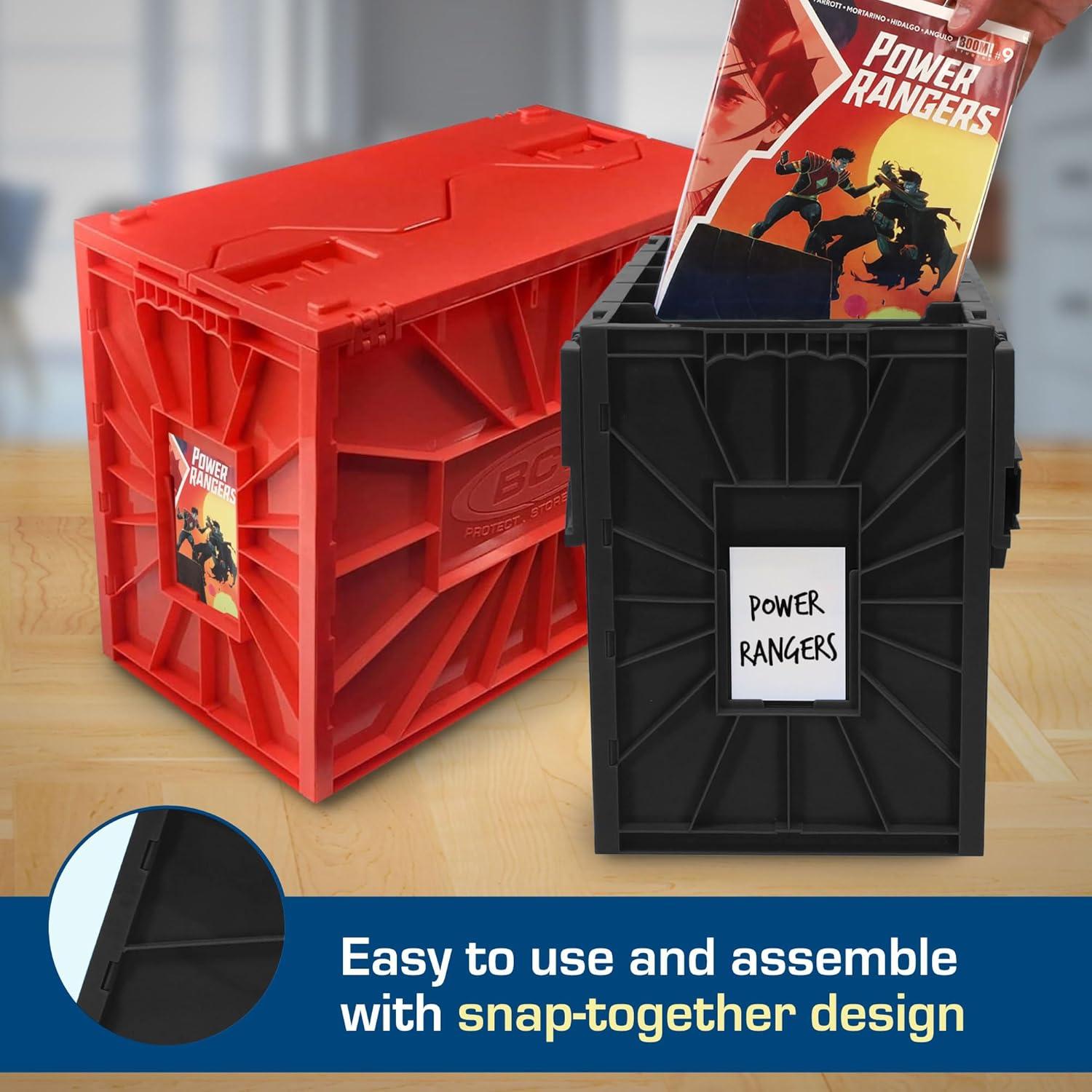 image:imageBCW Red amp Black Short Comic Book Bin Set Comic Book Storage Box Plastic Comic Box OrganizerRed Black