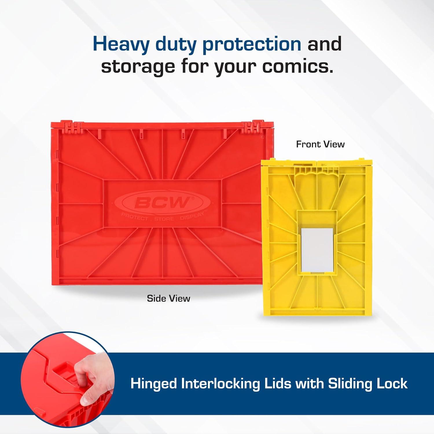 image:imageBCW Red amp Black Short Comic Book Bin Set Comic Book Storage Box Plastic Comic Box OrganizerRed Yellow