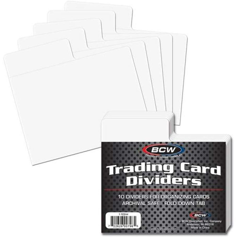 image:imageBCW Horizontal Trading Card Dividers 10 ct Archival Quality WriteOn Index Tab 3 1116 X 2 1116 Inches Fits Single Row Card Boxes Card Collection Organizer Dividers1