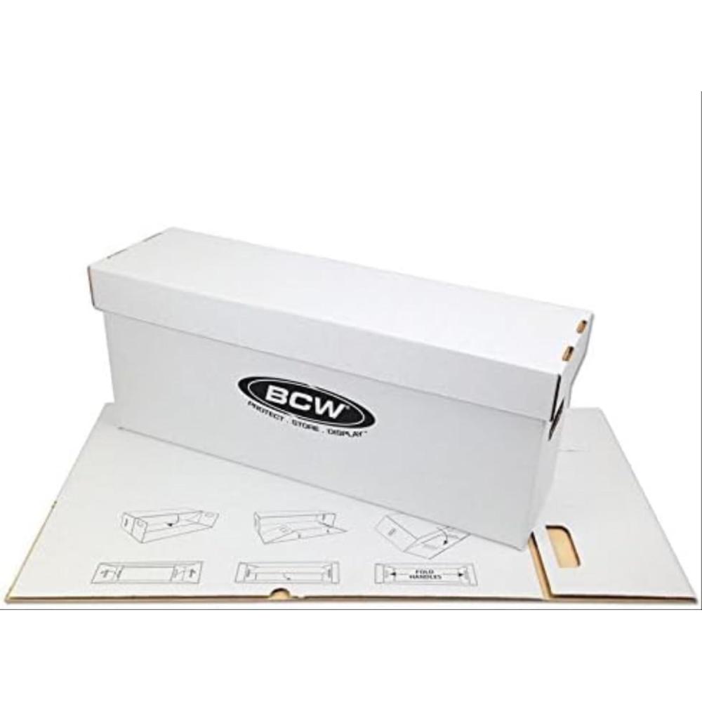 image:imageBCW Long Comic Book Storage Box 5ct Stackable Reinforced Cardboard Shell Fits Most Long Boxes