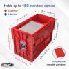 BCW Red & Black Short Comic Book Bin Set | Comic Book Storage Box | Plastic Comic Box Organizer(Red & Black)