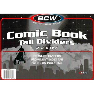 4 Packs of 25 Tall Comic Book Dividers for Comic Book Storage Boxes – 100 Dividers