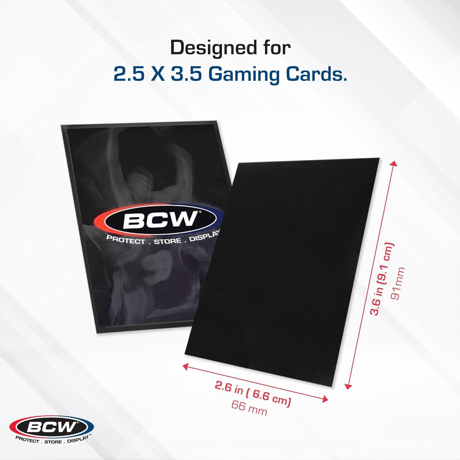image:imageBCW Deck Guard Double Matte Black Card Sleeves AcidFree ArchivalSafe No PVC AntiGlare Matte Finish Fits Standard 2 x 3 Game Cards Durable Deck Protector Sleeves 50 Ct