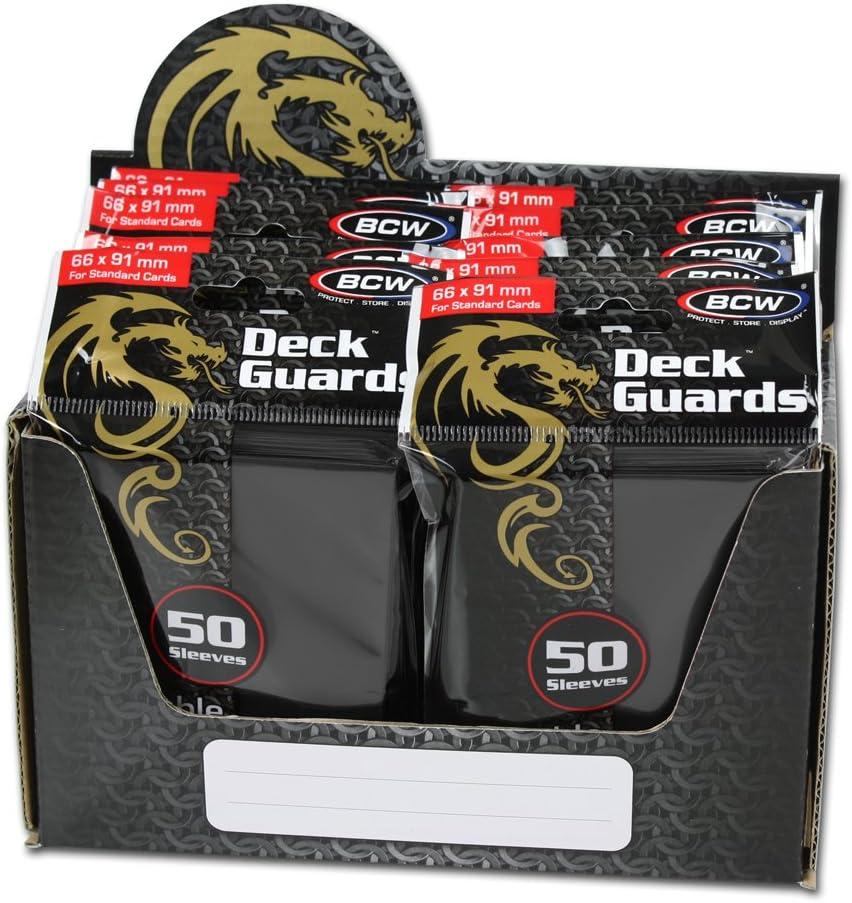 image:imageBCW Deck Guard Double Matte Black Card Sleeves AcidFree ArchivalSafe No PVC AntiGlare Matte Finish Fits Standard 2 x 3 Game Cards Durable Deck Protector Sleeves 600 Ct
