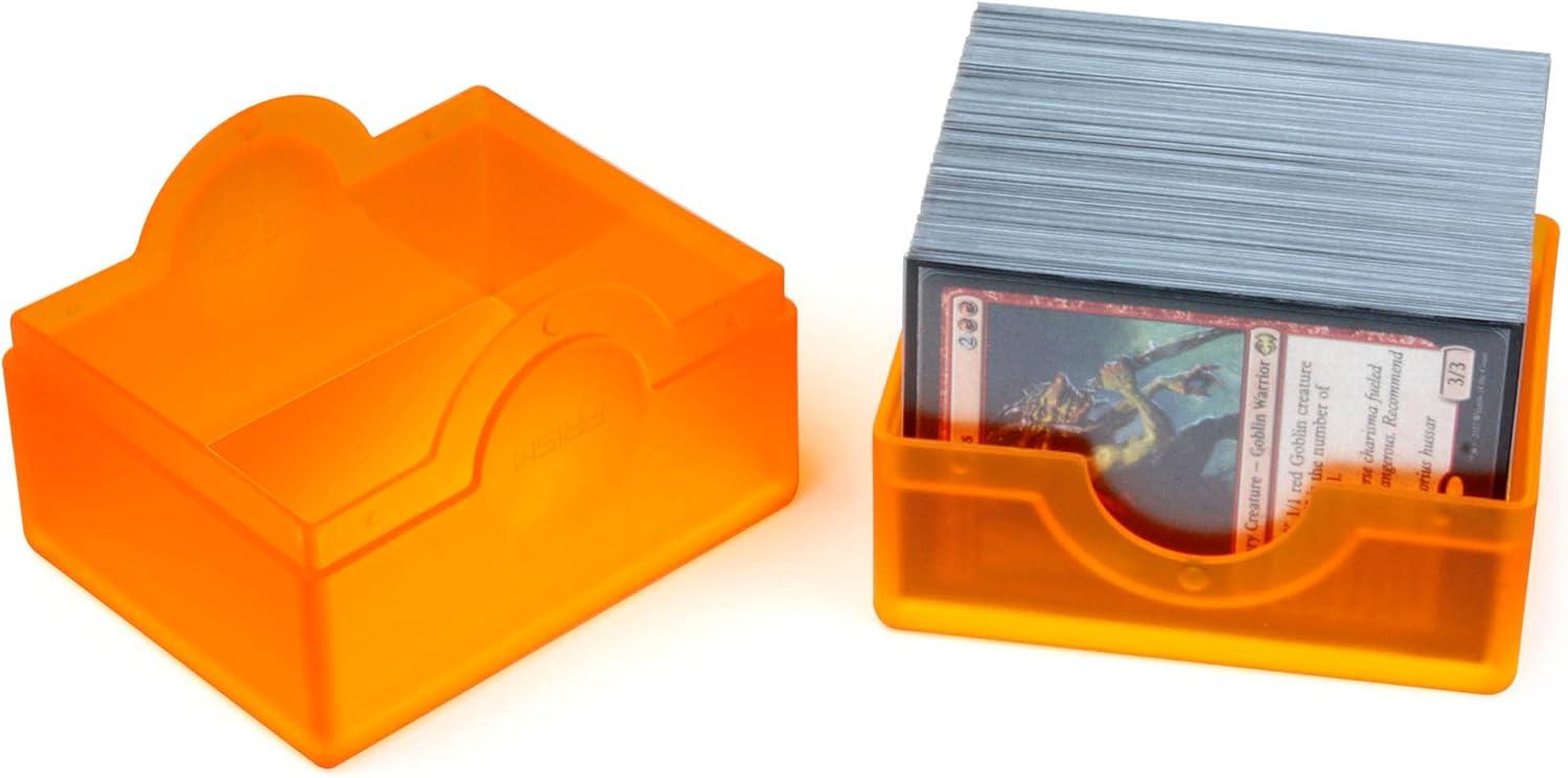 image:imageBCW Spectrum Prism Deck Case Viridian Green 1 ct Secure Snap Closure Card Deck Case Fits 100 DoubleSleeved Cards Trading Card Deck Storage Ideal for Magic the Gathering Pokemon and MoreSunset Orange