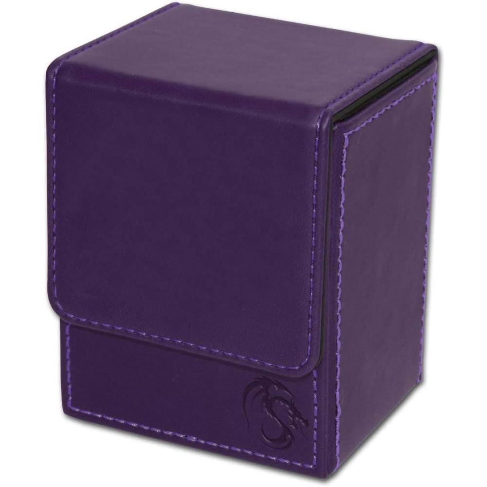 image:imageBCW Deck Case LX Holds 80 Sleeved Gaming Cards Purple Leatherette with Purple Stitching Magnetic Closure Durable Card Storage for Magic Pokmon Star Wars and More