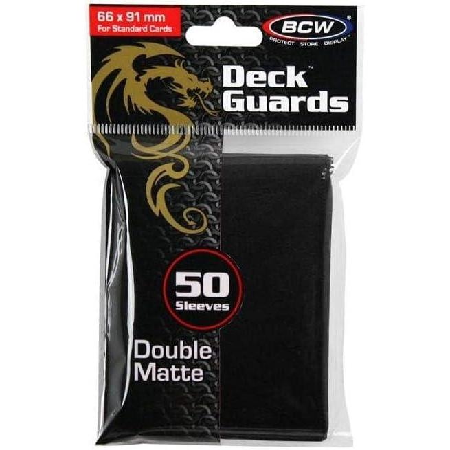 image:imageBCW Deck Guard Double Matte Black Card Sleeves AcidFree ArchivalSafe No PVC AntiGlare Matte Finish Fits Standard 2 x 3 Game Cards Durable Deck Protector Sleeves 50 Ct