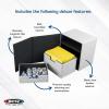 BCW Deck Case LX 100 – Teal | Card Deck Case with 100 Sleeved Gaming Cards Capacity | For Magic: The Gathering, Pokemon, Commander Decks(White)