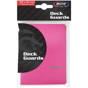 BCW Deck Guard – Double Matte Pink Card Sleeves | Acid-Free, Archival-Safe, No PVC | Anti-Glare Matte Finish | Fits Standard 2½” x 3½” Game Cards | Durable Deck Protector Sleeves | 300 Ct