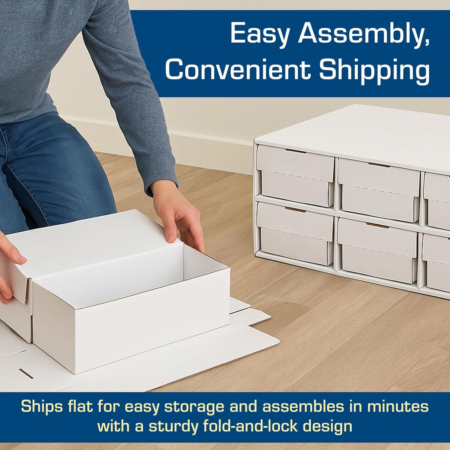 image:imageBCW 1600 Count Two Row Card House Storage Box with 6 Shoe Boxes Holds 9600 Standard Trading Cards Cardboard Storage House with Six 2 Row Card Storage Boxes