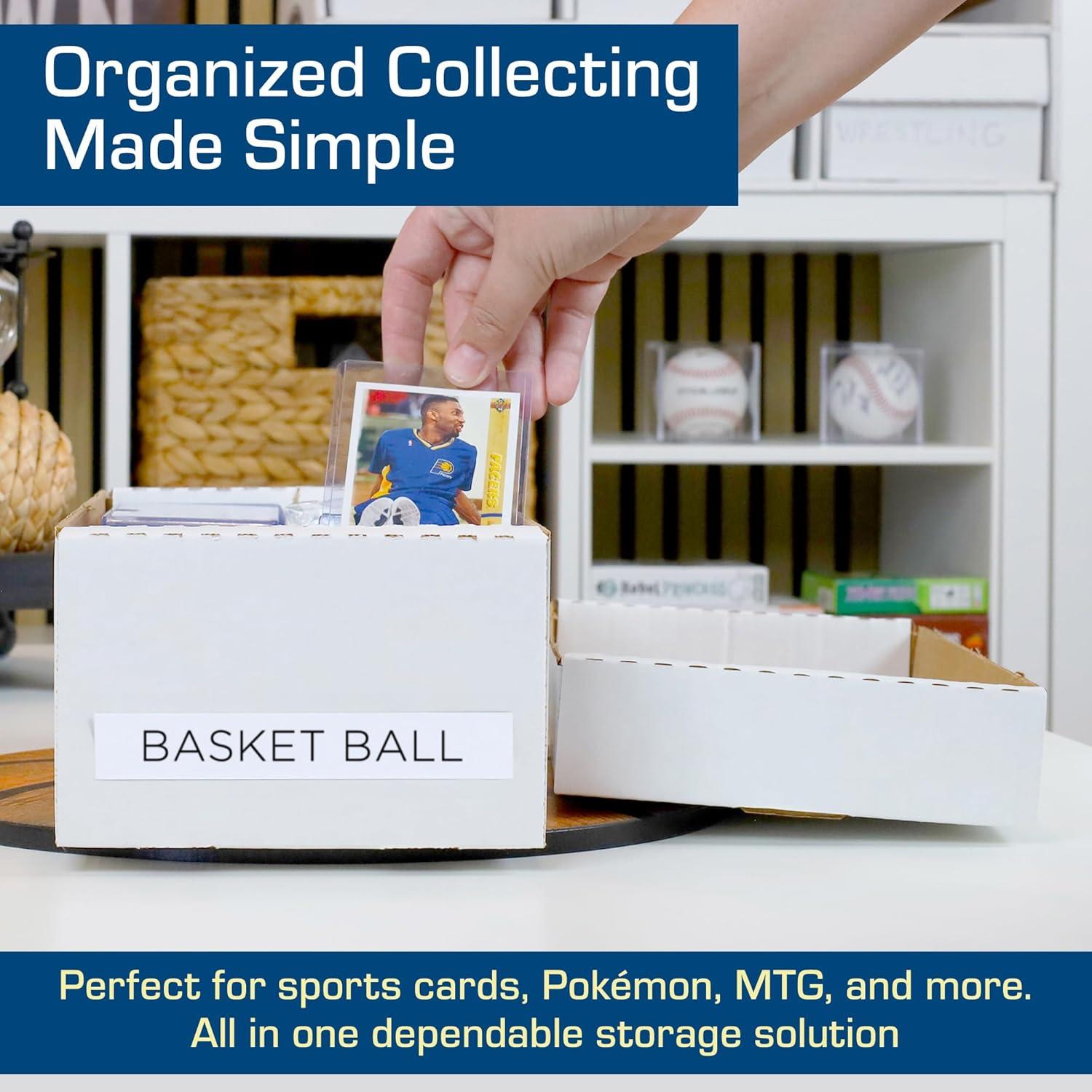image:imageBCW 1600 Count Two Row Card House Storage Box with 6 Shoe Boxes Holds 9600 Standard Trading Cards Cardboard Storage House with Six 2 Row Card Storage Boxes