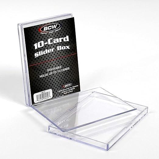 image:imageBCW Card Slider Box 12 Pack Holds 50 Cards Each Clear Stackable Trading Card Storage for Sports amp Gaming Cards10 Card
