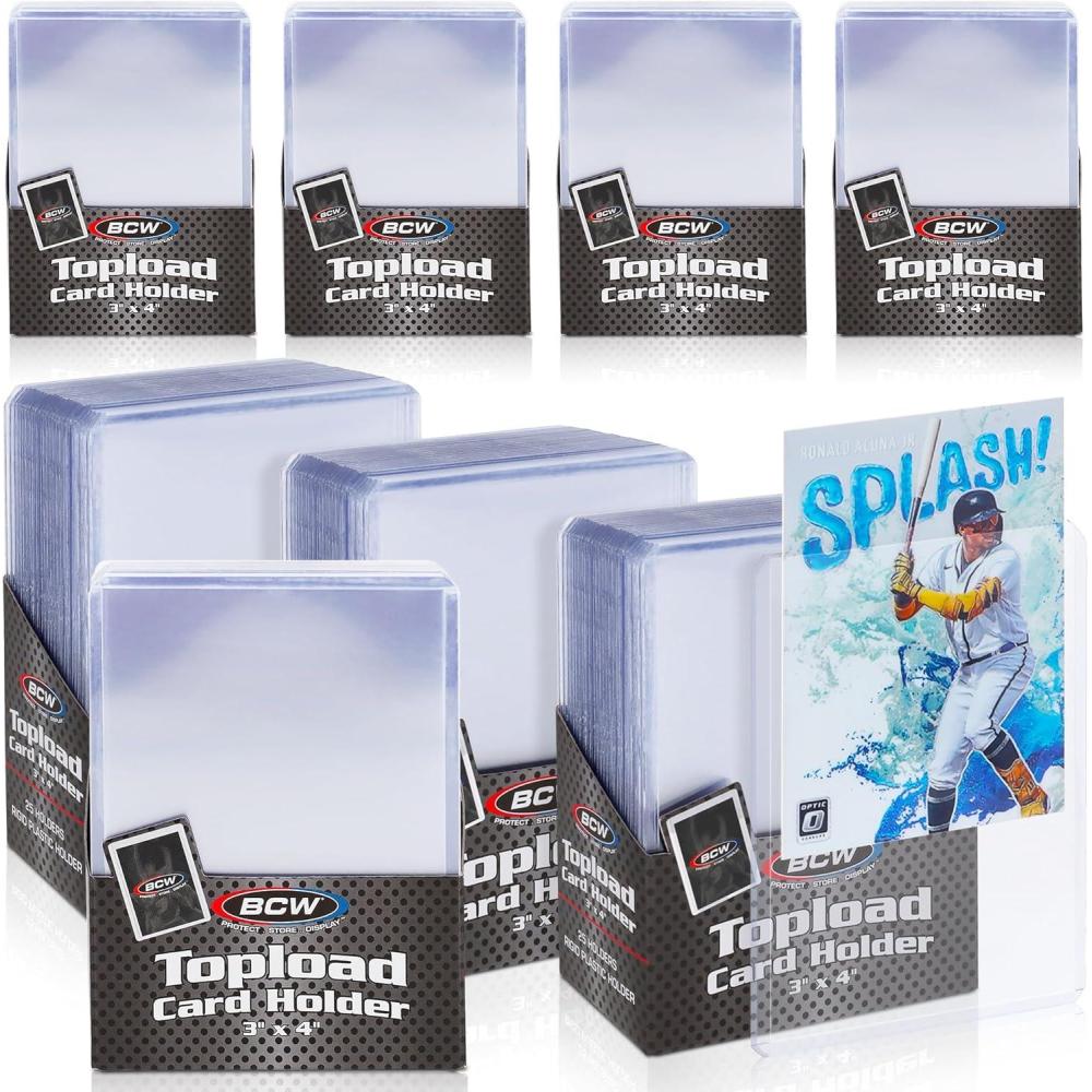 image:imageBCW 3x4 Topload Card Holder Standard 200ct Rigid PVC Trading Card Protection for Baseball Cards Football Cards and Trading Cards Like Pokmon and MTG Holds Cards Up to 20pts