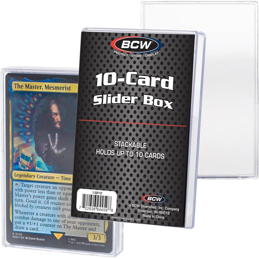 image:imageBCW Card Slider Box 12 Pack Holds 50 Cards Each Clear Stackable Trading Card Storage for Sports amp Gaming Cards10 Card