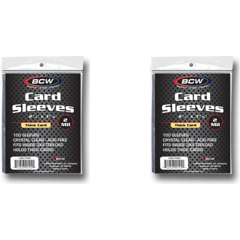 image:imageBCW Thick Card Sleeves  200 ct  Crystal Clear Polypropylene Protective Sleeves for Collectible Cards  Card Protector Sleeves Holds Trading Cards Up to 240pt  Fits ThickCard Topload Holders