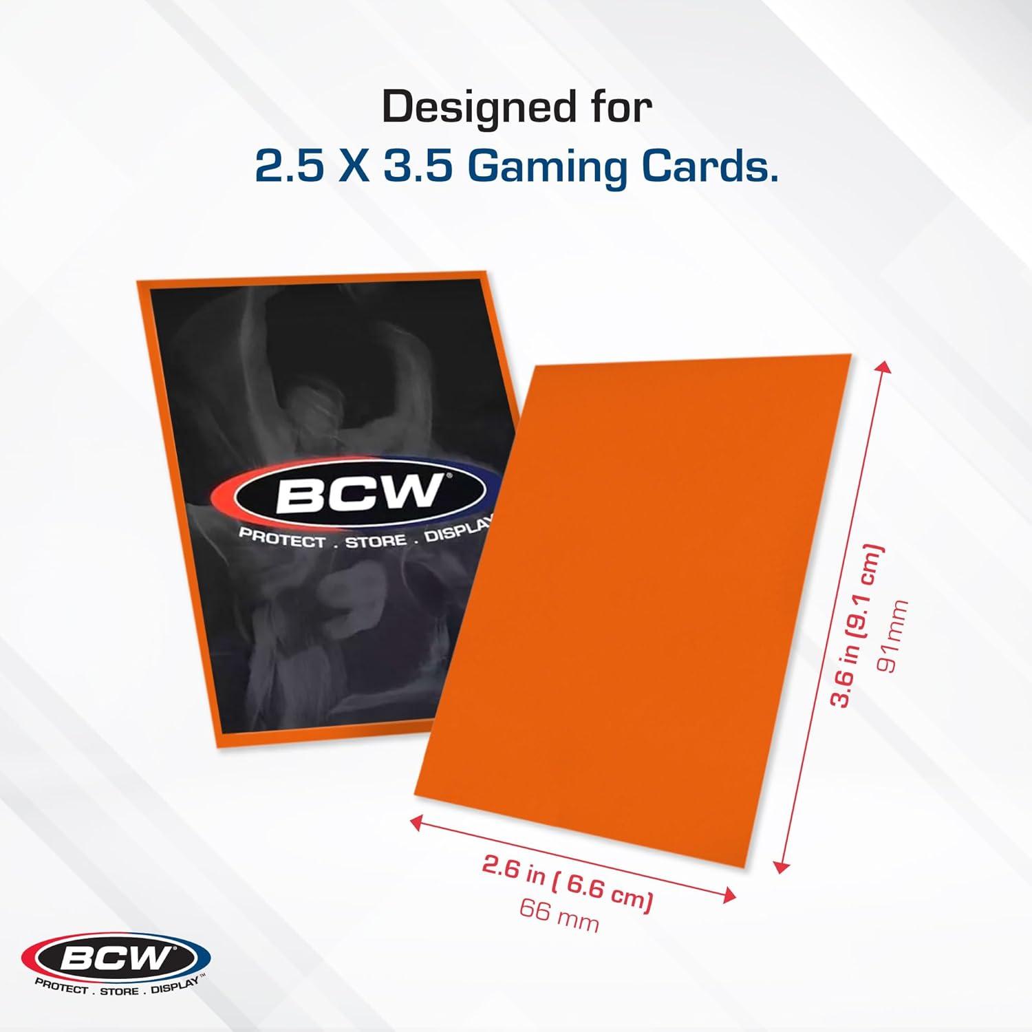 image:imageBCW Deck Guard Double Matte Orange Card Sleeves AcidFree ArchivalSafe No PVC AntiGlare Matte Finish Fits Standard 2 x 3 Game Cards Durable Deck Protector Sleeves 1500 Ct